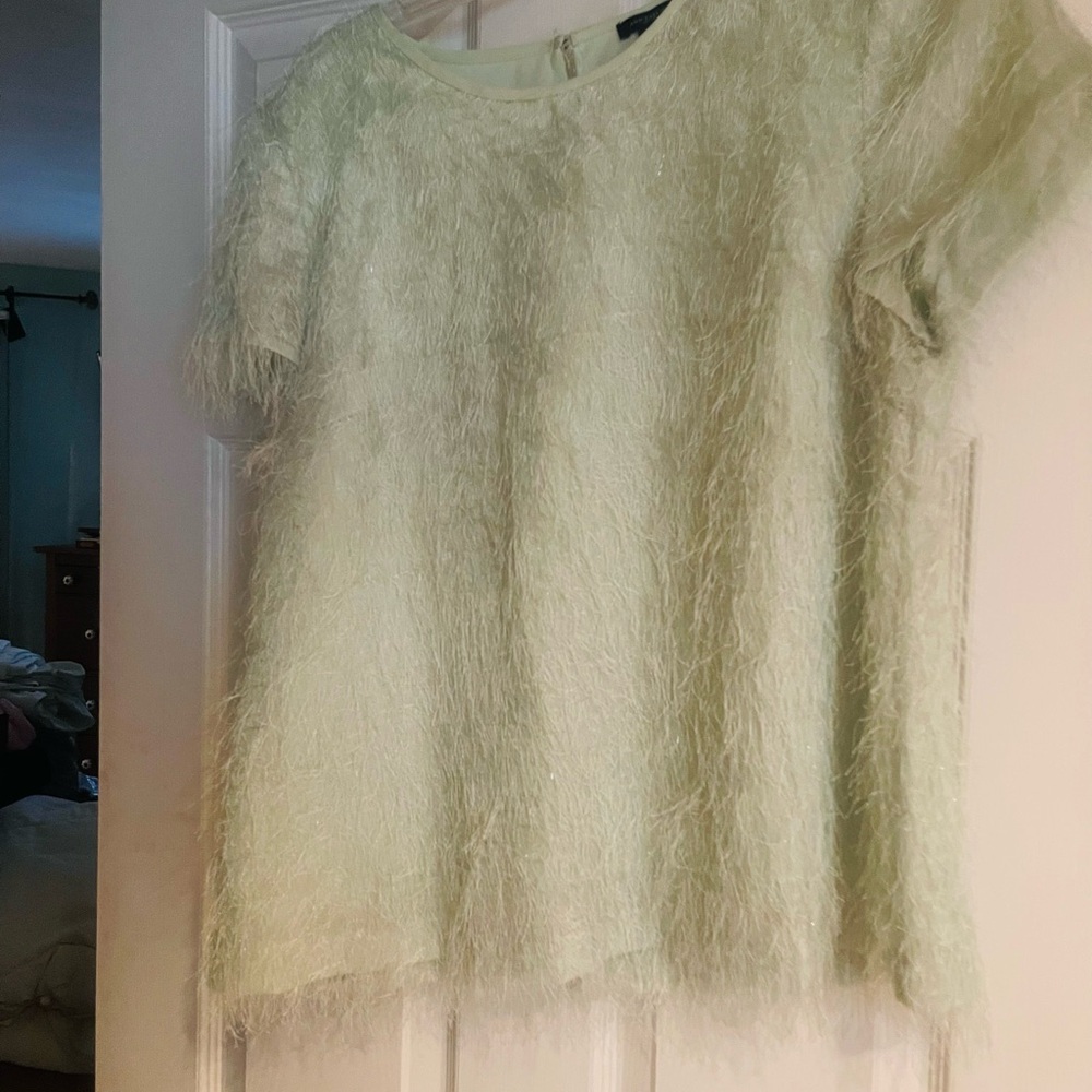 Elegant Mint Green Textured Women's Top